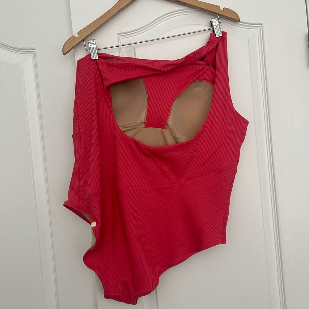 Summersalt One Shoulder Swimsuit Coral Pink Ribbed Size 20W One Piece Ribbed - Picture 5 of 7